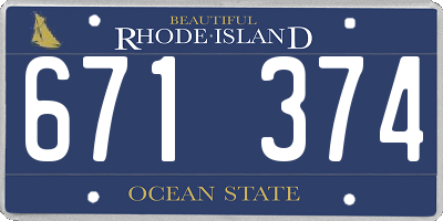 RI license plate 671374