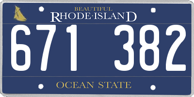 RI license plate 671382