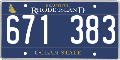 RI license plate 671383