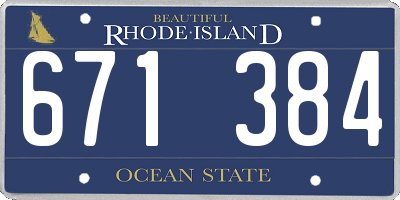 RI license plate 671384