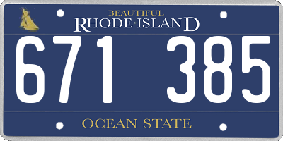 RI license plate 671385