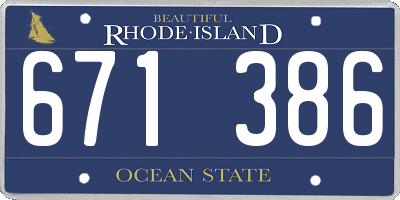 RI license plate 671386