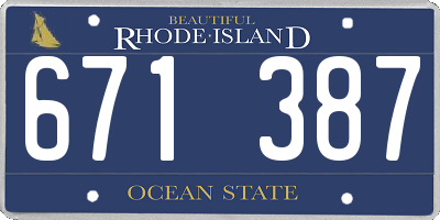 RI license plate 671387