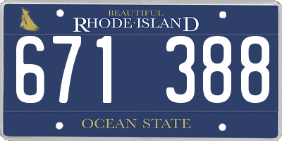 RI license plate 671388