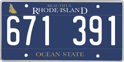 RI license plate 671391