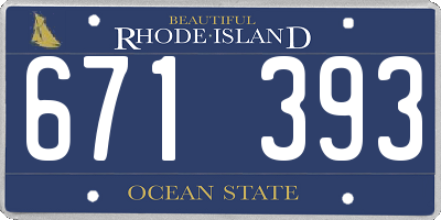 RI license plate 671393