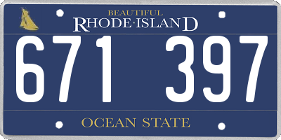RI license plate 671397