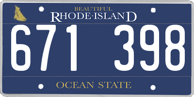 RI license plate 671398