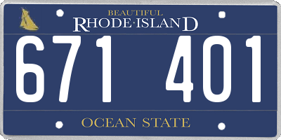 RI license plate 671401