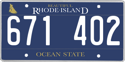 RI license plate 671402