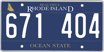 RI license plate 671404