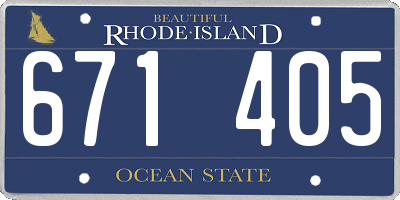 RI license plate 671405