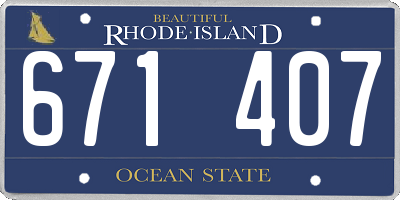 RI license plate 671407