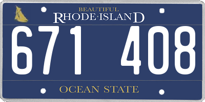 RI license plate 671408