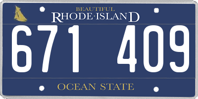 RI license plate 671409