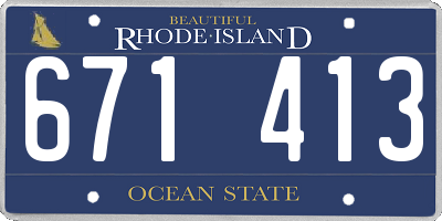 RI license plate 671413