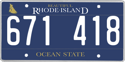 RI license plate 671418