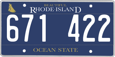 RI license plate 671422