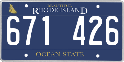 RI license plate 671426