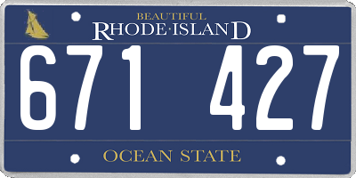 RI license plate 671427