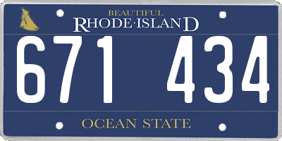 RI license plate 671434