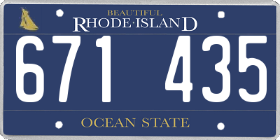 RI license plate 671435
