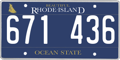 RI license plate 671436