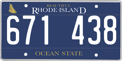 RI license plate 671438