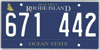 RI license plate 671442