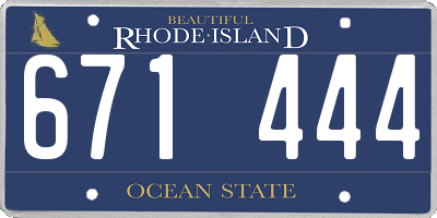 RI license plate 671444