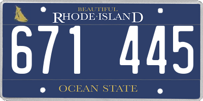 RI license plate 671445