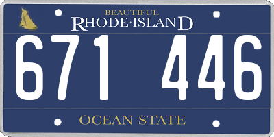 RI license plate 671446