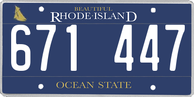 RI license plate 671447