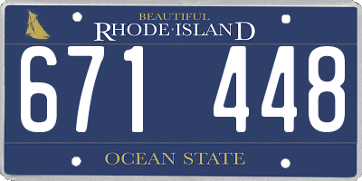 RI license plate 671448