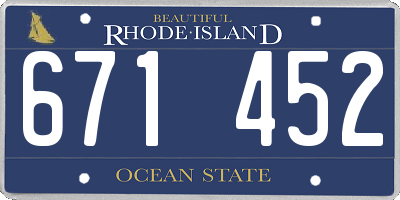 RI license plate 671452