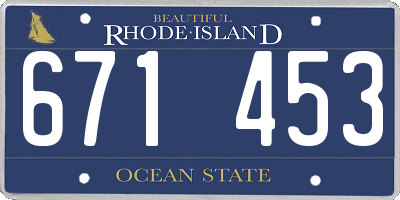 RI license plate 671453