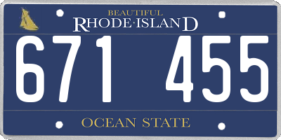 RI license plate 671455