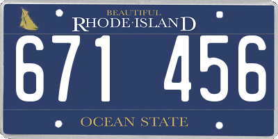 RI license plate 671456