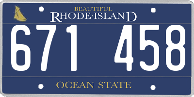 RI license plate 671458