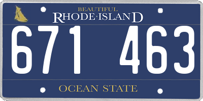RI license plate 671463