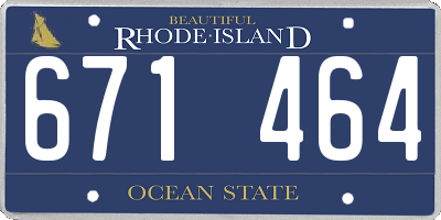 RI license plate 671464