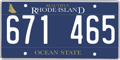 RI license plate 671465