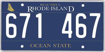 RI license plate 671467