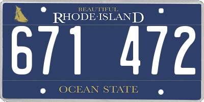 RI license plate 671472