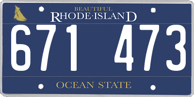 RI license plate 671473