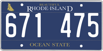 RI license plate 671475