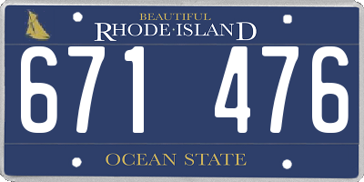 RI license plate 671476