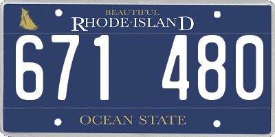 RI license plate 671480