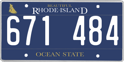 RI license plate 671484