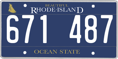 RI license plate 671487
